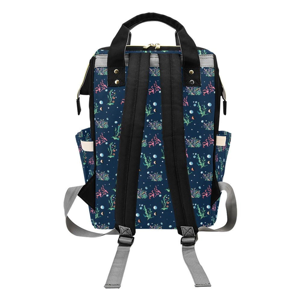 Seaweed Print Design LKS306 Diaper Bag Backpack