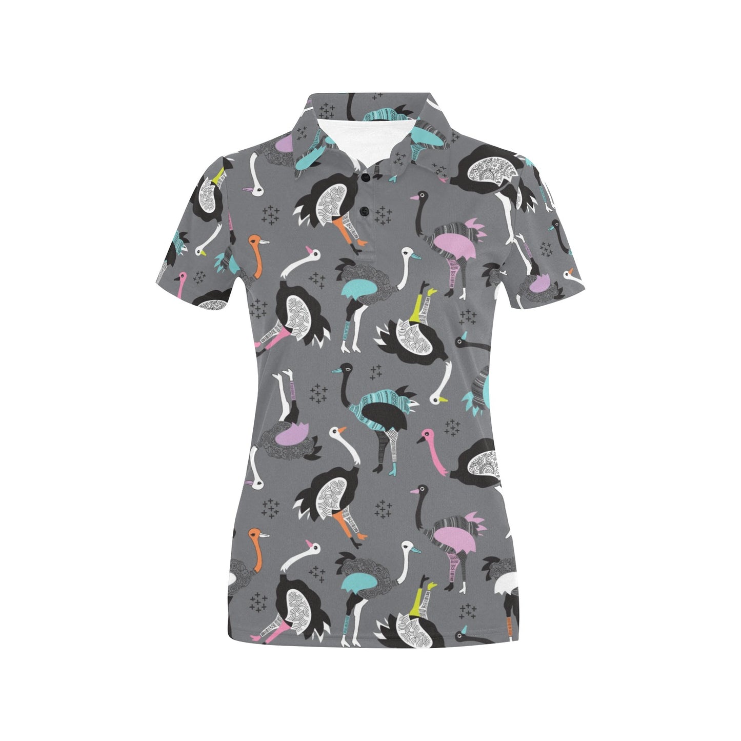Ostrich Pattern Print Design 01 Women's Polo Shirt