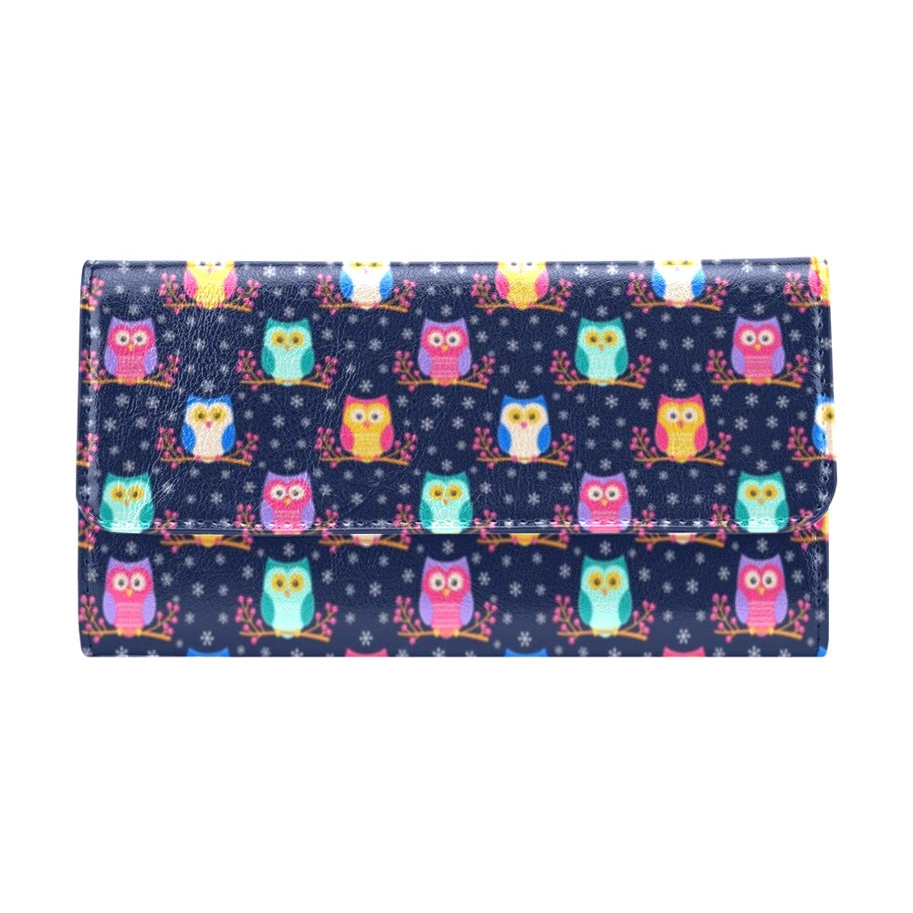 Owl Cute Themed Design Print Women's Trifold Wallet