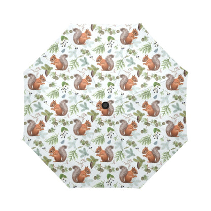 Squirrel Print Design LKS308 Anti-UV Automatic Umbrella