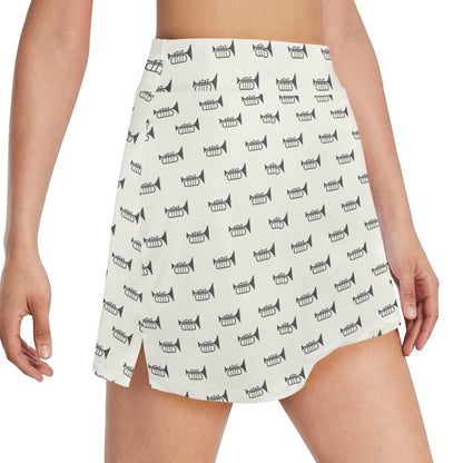 Trumpet Pattern Themed Print 17" Golf & Pickleball Skort with Pockets