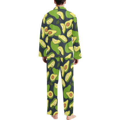 Avocado Pattern Print Design AC013 Men's Long Pajama Set
