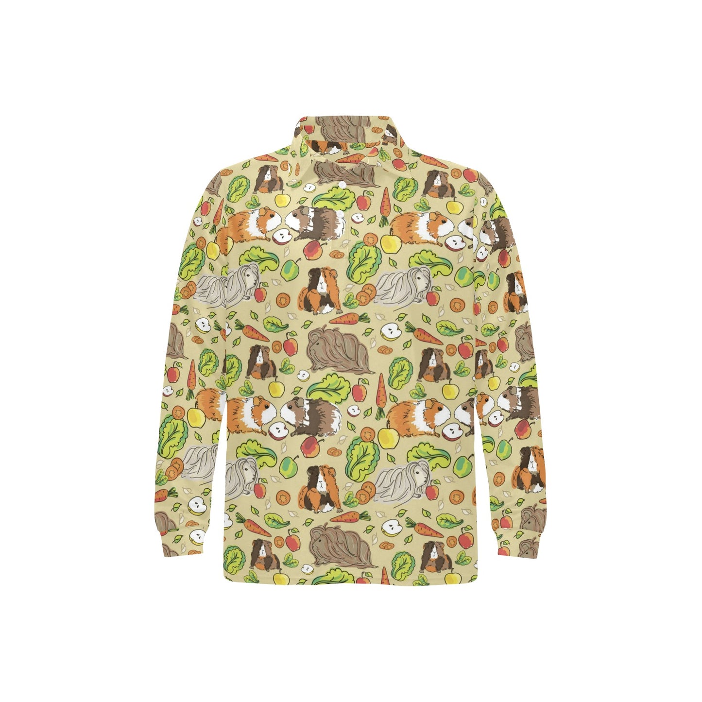 Guinea Pig Pattern Print Design 02 Long Sleeve Polo Shirt For Men's