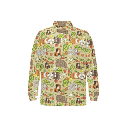 Guinea Pig Pattern Print Design 02 Long Sleeve Polo Shirt For Men's