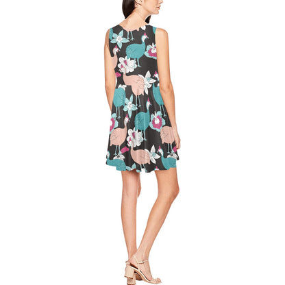 Guinea Fowl Pattern Print Design 03 Sleeveless Dress