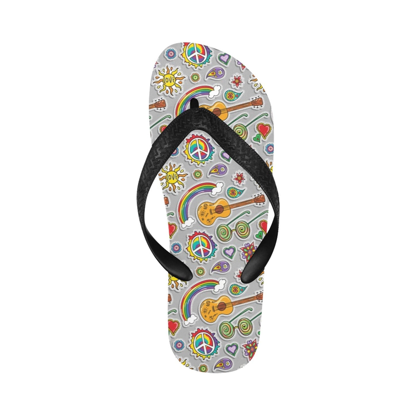 Hippie Print Design LKS306 Flip Flops