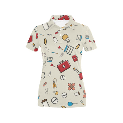 Nurse Pattern Print Design A04 Women's Polo Shirt