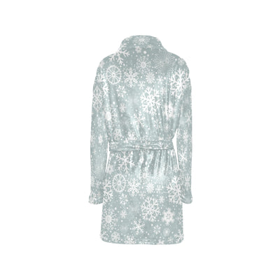 Snowflake Print Design LKS303 Women's Fleece Robe