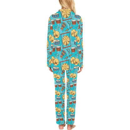 Percussion Pattern Print Design 03 Women's Long Pajama Set