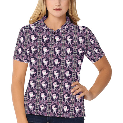 Unicorn Fantastic Flower Women's Polo Shirt