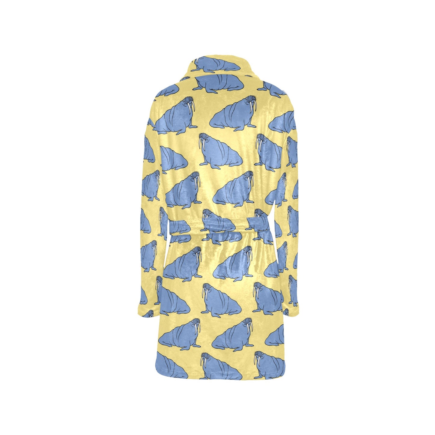 Walrus Pattern Print Design 02 Women's Fleece Robe