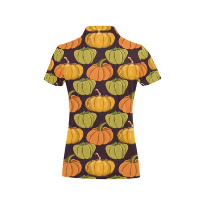Pumpkin Pattern Print Design A01 Women's Polo Shirt