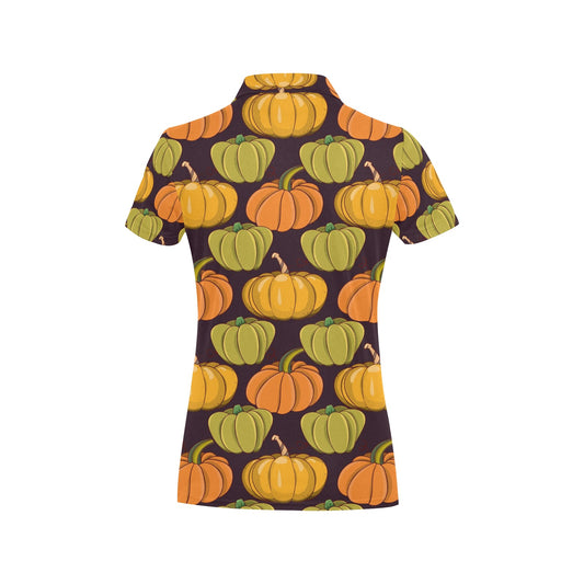 Pumpkin Pattern Print Design A01 Women's Polo Shirt