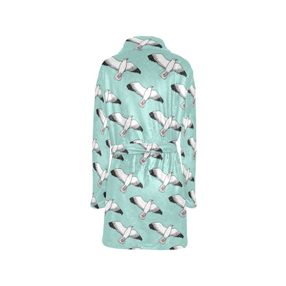 Pigeon Pattern Print Design 02 Women's Fleece Robe