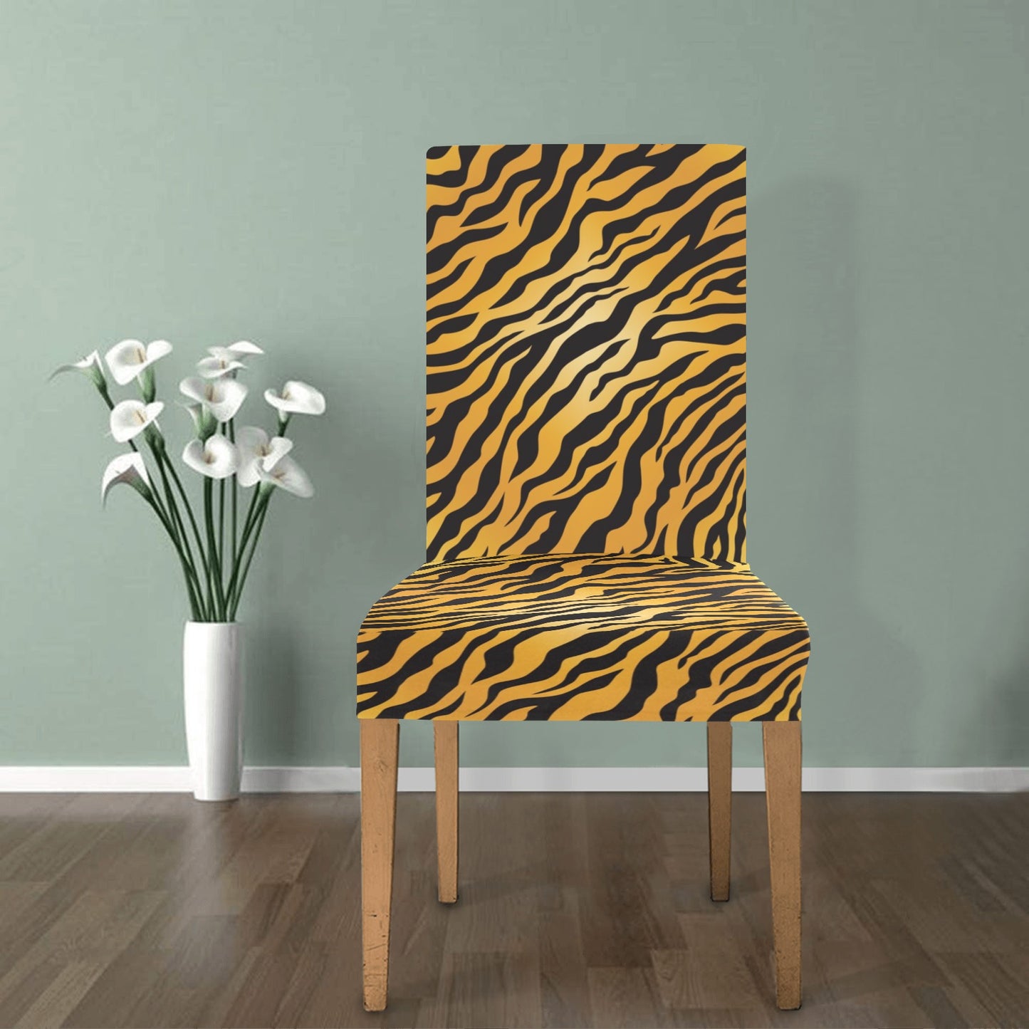 Tiger Print Design LKS302 Dining Chair Slipcover