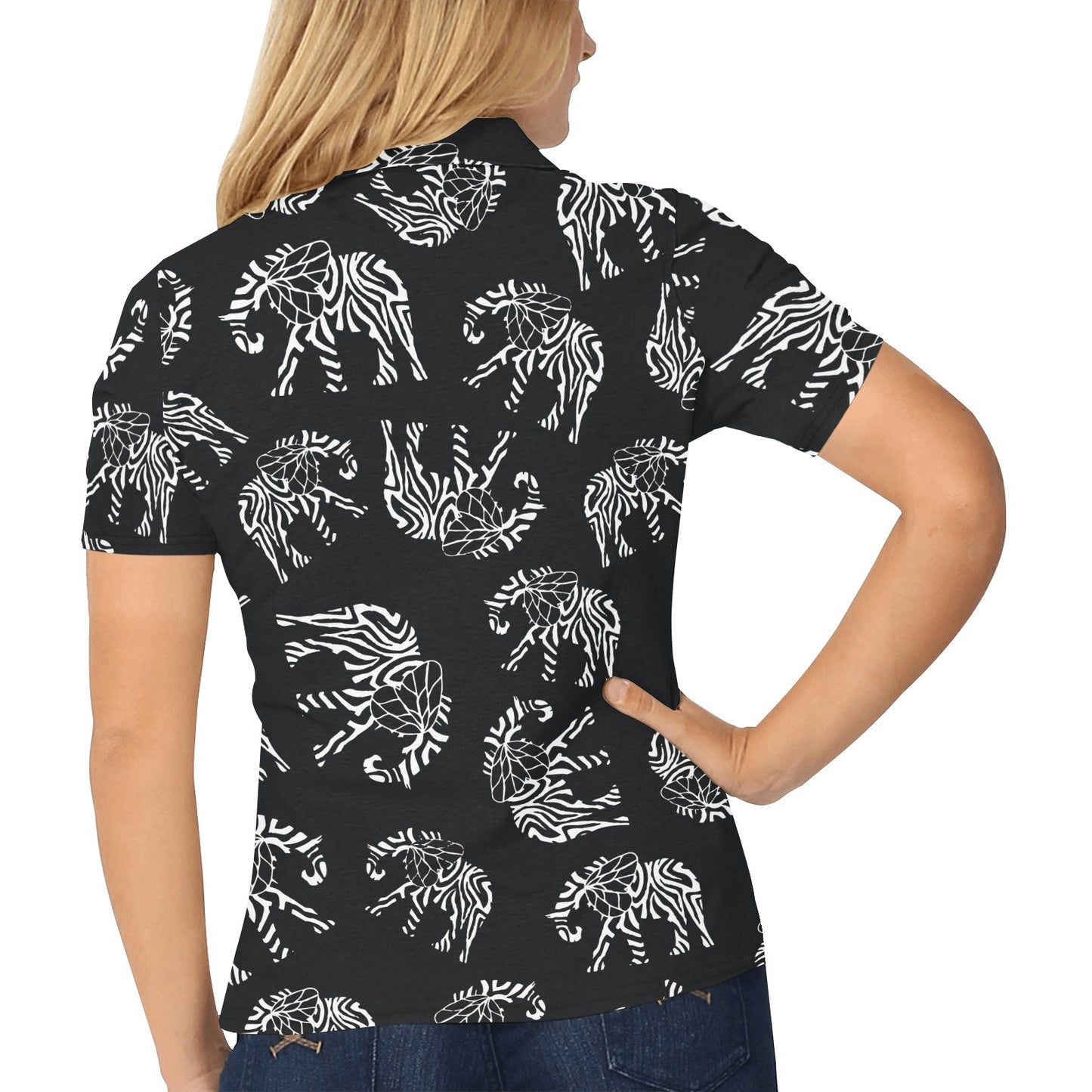 Elephant Tribal Women's Polo Shirt