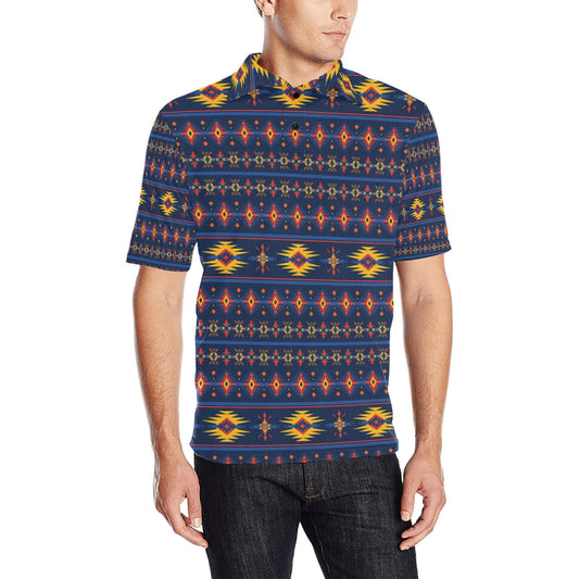 Southwest Pattern Print Design LKS306 Men Polo Shirt
