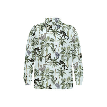 Rainforest Pattern Print Design RF04 Long Sleeve Polo Shirt For Men's