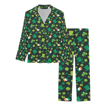 Shamrock Saint Patrick's Day Print Design LKS304 Women's Long Pajama Set