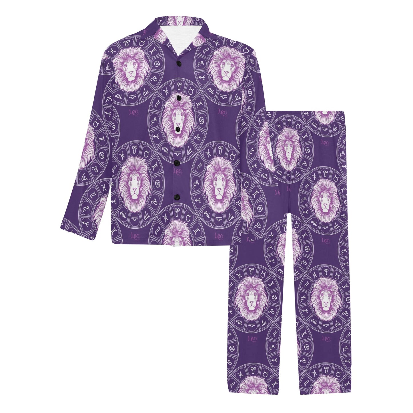 Leo Pattern Print Design 04 Men's Long Pajama Set