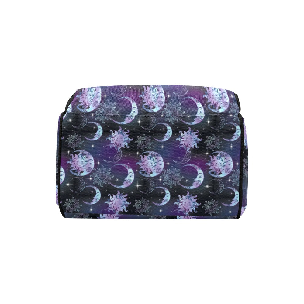 Sun Moon Print Design LKS303 Diaper Bag Backpack