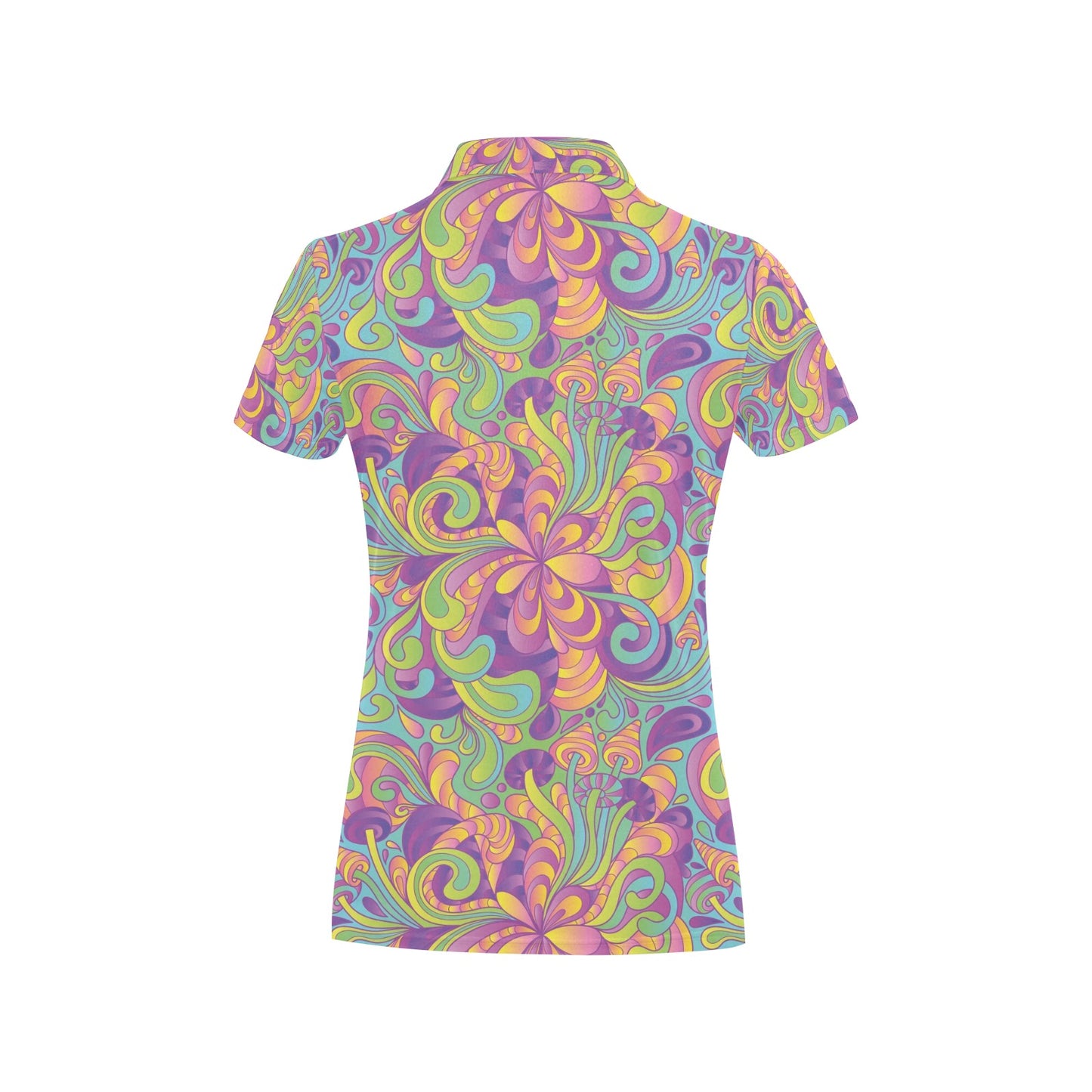 Psychedelic Mushroom Pattern Print Design A05 Women's Polo Shirt