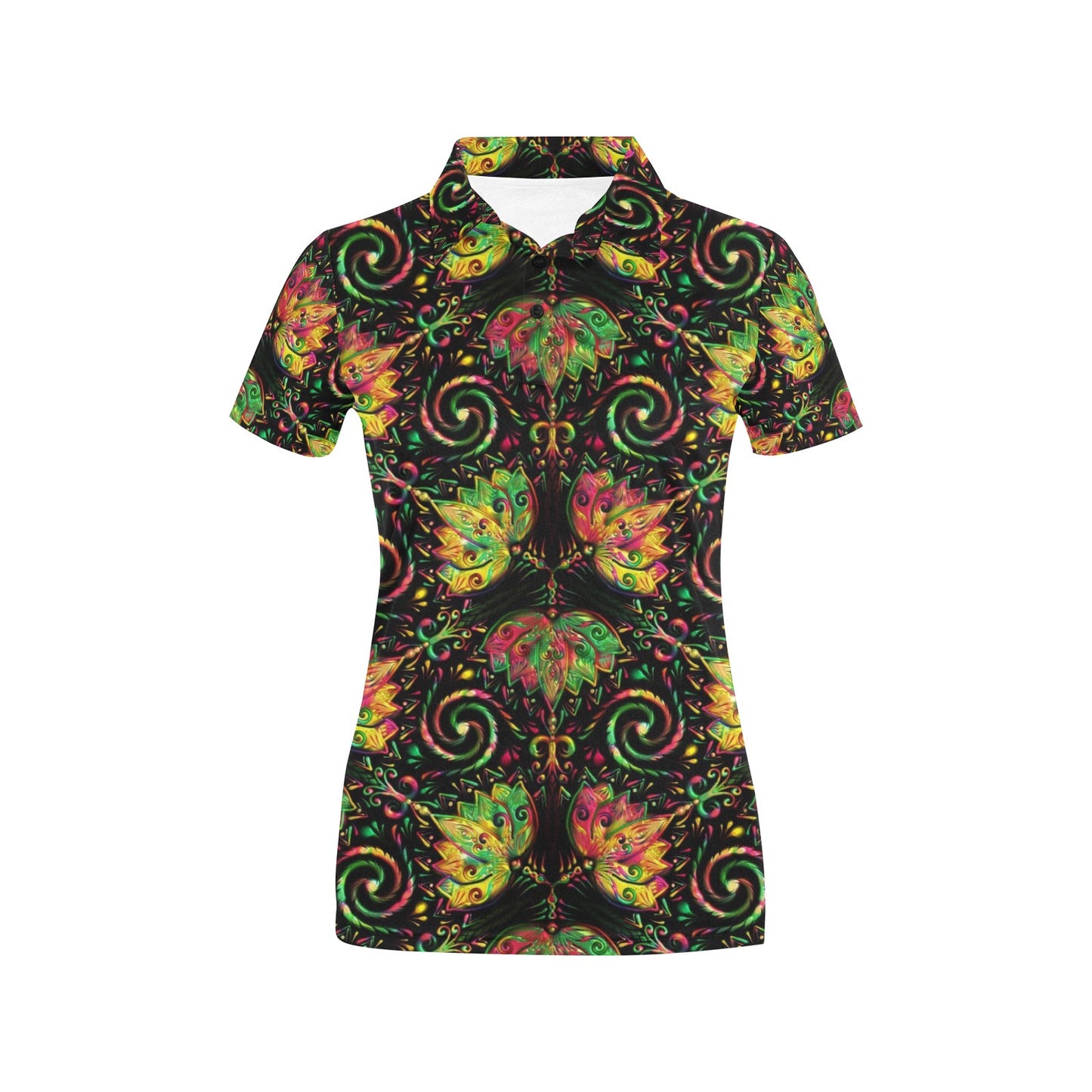 lotus Boho Pattern Print Design LO09 Women's Polo Shirt