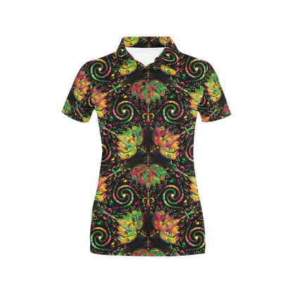 lotus Boho Pattern Print Design LO09 Women's Polo Shirt
