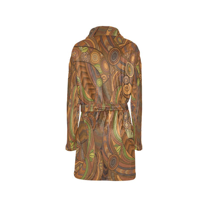 Maori Ornament Design Print Women's Fleece Robe