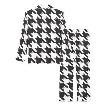 Cat HoundstoothPattern Print Design 01 Women's Long Pajama Set