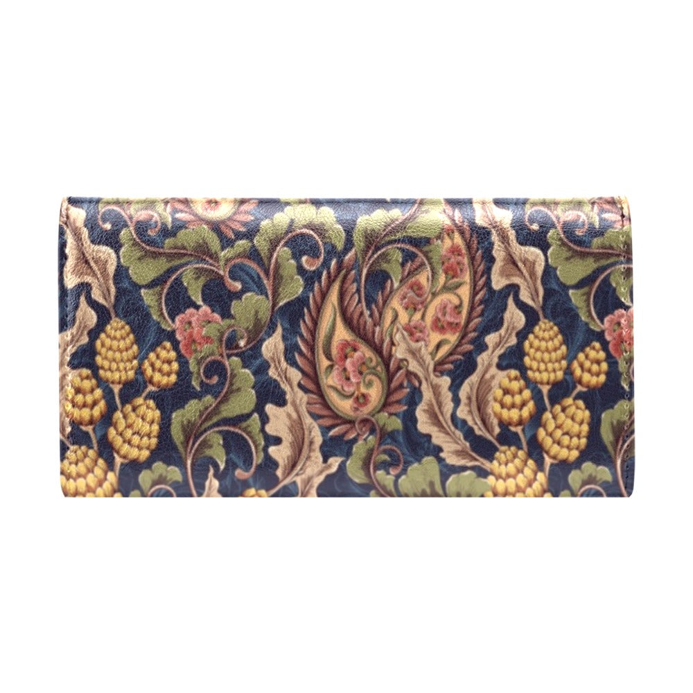 Floral Vintage Classic Print Women's Trifold Wallet