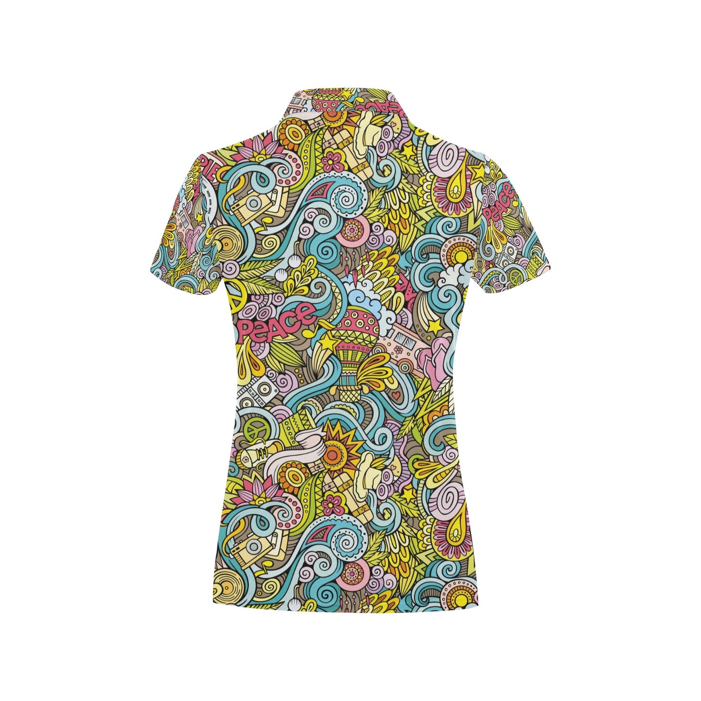 Hippie Print Design LKS301 Women's Polo Shirt