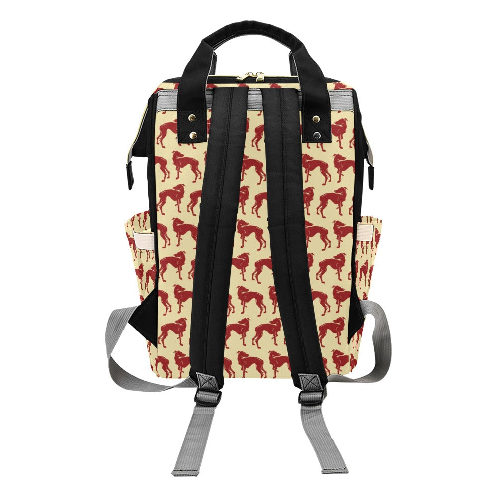 Whippets Print Design LKS301 Diaper Bag Backpack