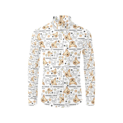 Yorkshire Terriers Print Design LKS308 Men's Long Sleeve Dress Shirt
