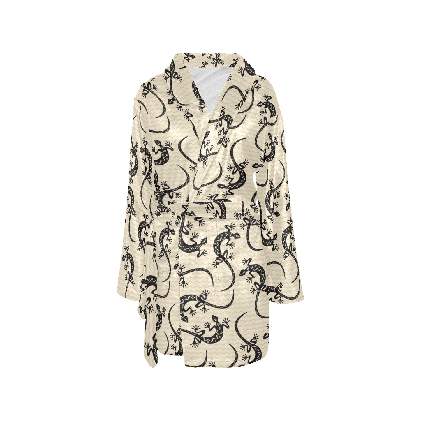 lizard Pattern Print Design 02 Women's Fleece Robe