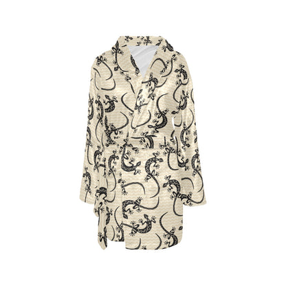lizard Pattern Print Design 02 Women's Fleece Robe