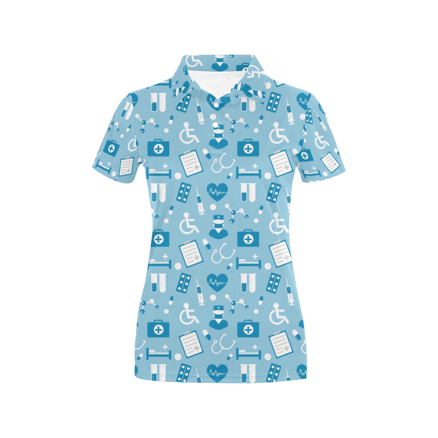 Medical Pattern Print Design 05 Women's Polo Shirt