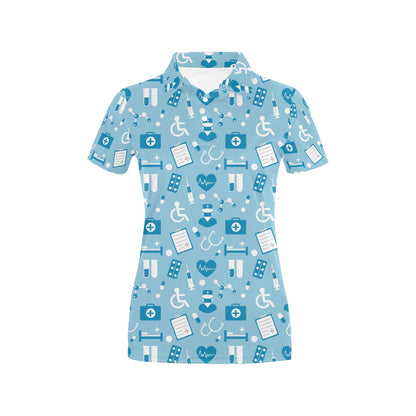Medical Pattern Print Design 05 Women's Polo Shirt
