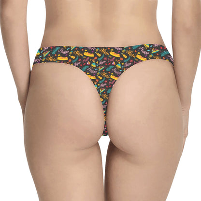 Aloha Hawaii Summer Design Themed Print Women's Thongs