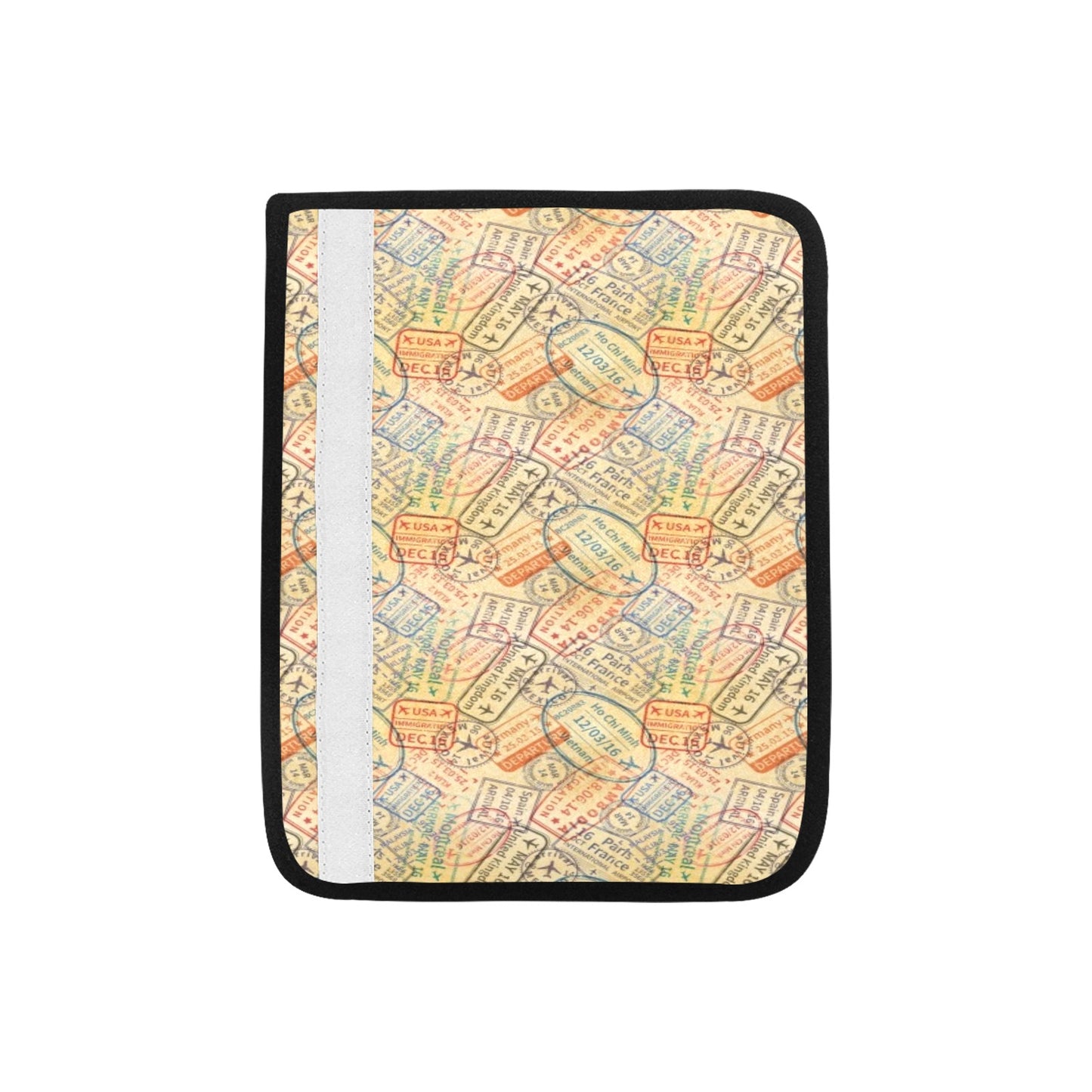 Travel Stamp Print Design LKS302 Car Seat Belt Cover