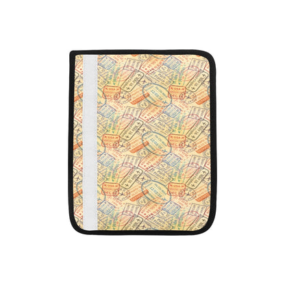 Travel Stamp Print Design LKS302 Car Seat Belt Cover