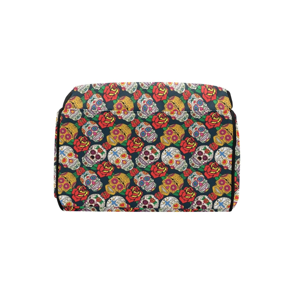 Sugar Skull Print Design LKS306 Diaper Bag Backpack