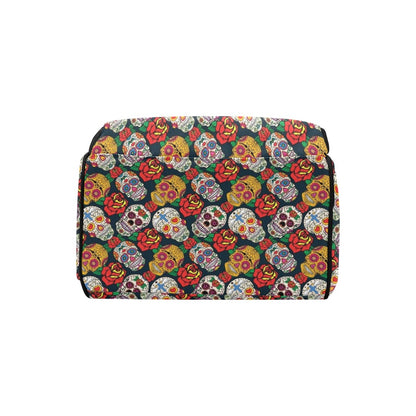 Sugar Skull Print Design LKS306 Diaper Bag Backpack