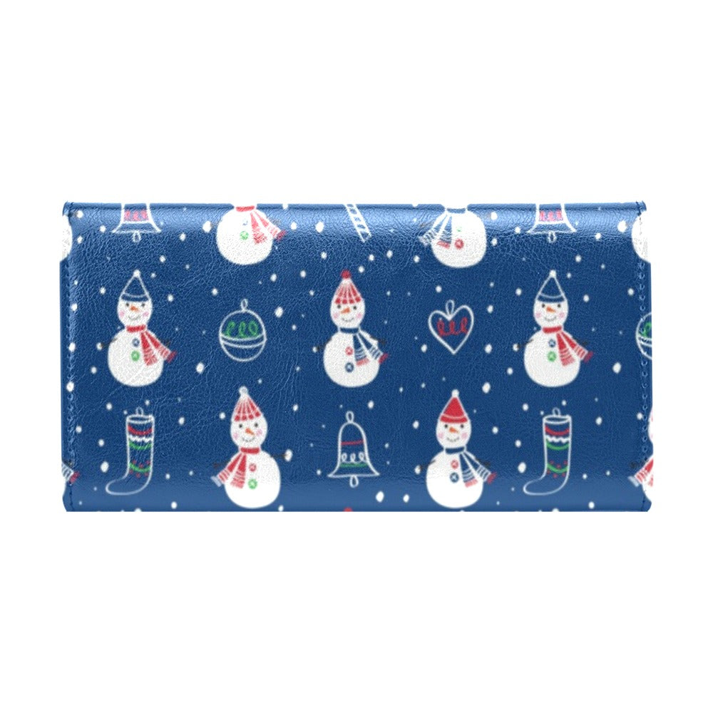 Snowman Print Design LKS306 Women's Trifold Wallet