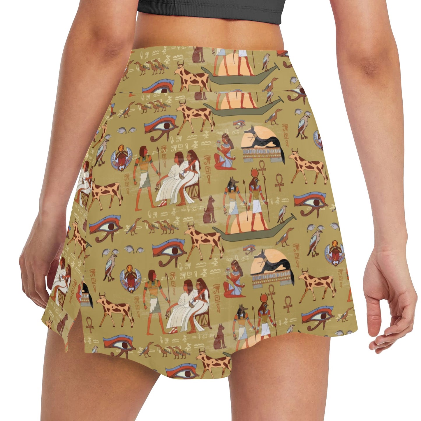 Ancient Greek Classic Pattern Design LKS305 17" Golf & Pickleball Skort with Pockets