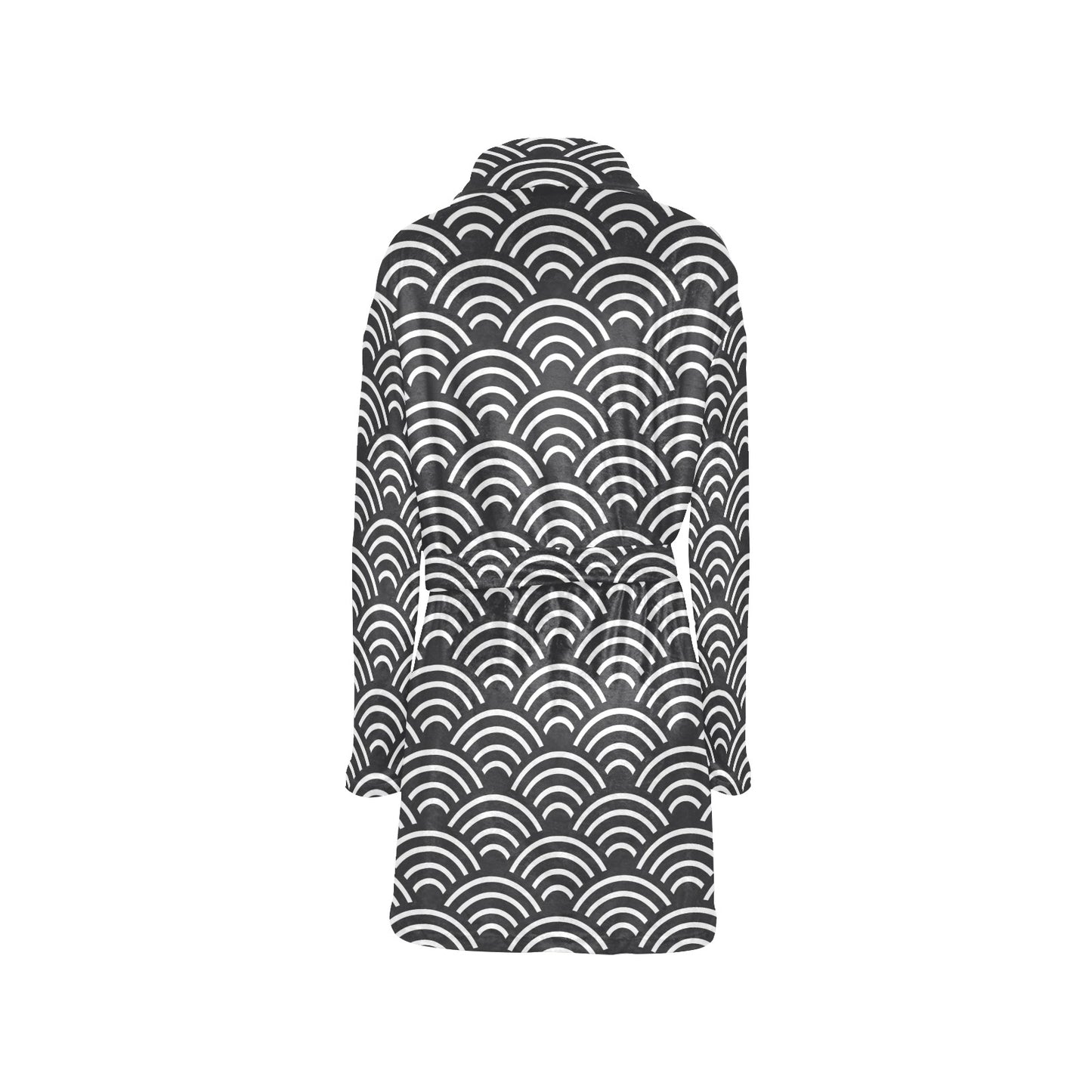 Scales Black White Pattern Print Design 03 Women's Fleece Robe