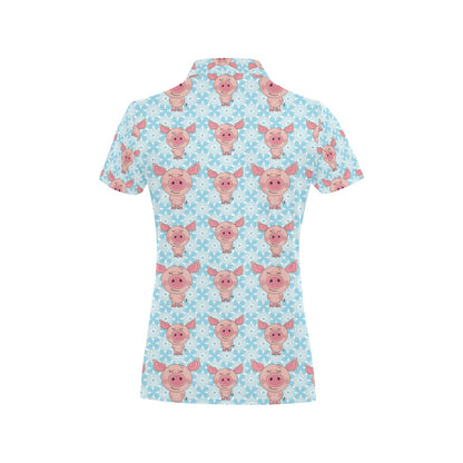 Pig Print Design LKS402 Women's Polo Shirt