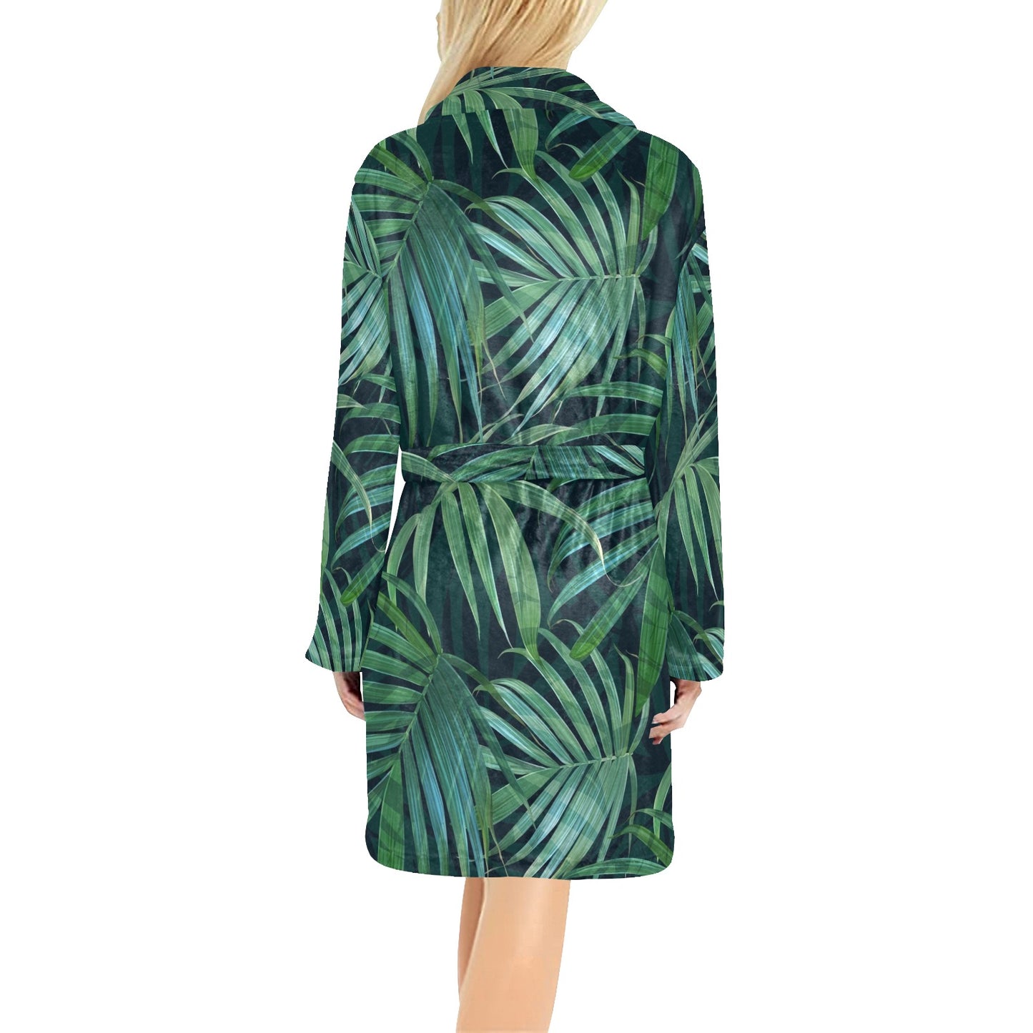 Tropical Flower Pattern Print Design TF011 Women's Fleece Robe