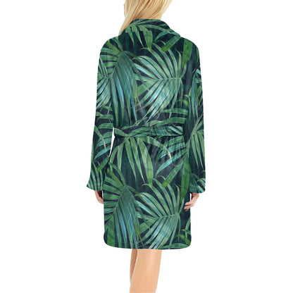 Tropical Flower Pattern Print Design TF011 Women's Fleece Robe