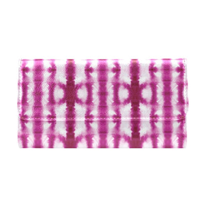 Tie Dye Dark Pink Print Design LKS303 Women's Trifold Wallet